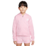 Nike Club Fleece High Low FZ Hoodie - Girls' Preschool Pink Foam/Black