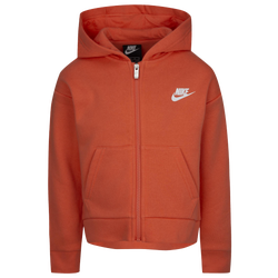 Girls' Preschool - Nike Club Fleece High Low FZ Hoodie - Pink/White
