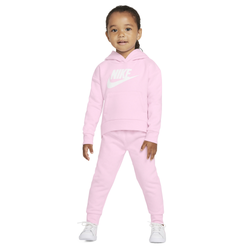 Girls' Toddler - Nike Club Fleece Set - White/Pink