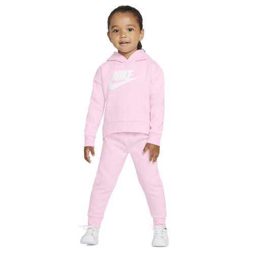 Nike Kids' Girls  Club Fleece Set In Pink/white