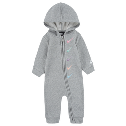 Girls' Infant - Nike Hooded Coverall - Dark Grey Heather/White