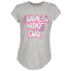 Nike Short Sleeve Graphic T-Shirt - Girls' Preschool Grey Heather/Black