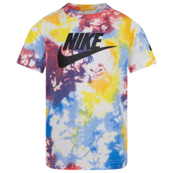 Boys' Preschool - Nike Tie Dye Futura T-Shirt - White/Multi