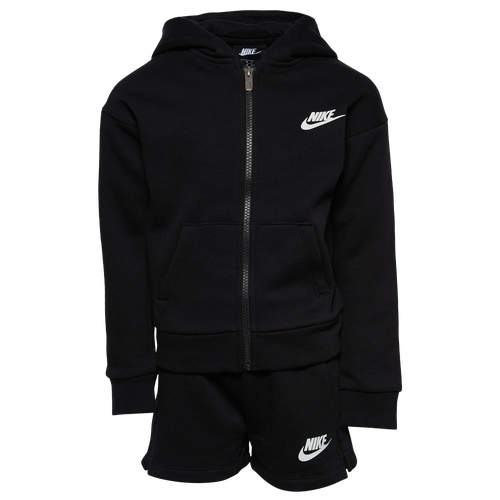 

Nike Girls Nike Club Fleece Shorts Set - Girls' Preschool Black/Black Size 6X