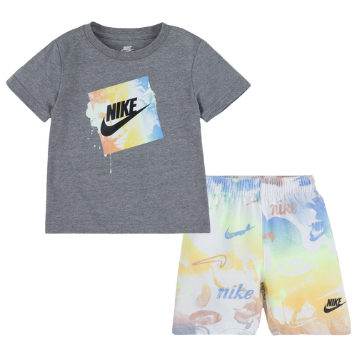 

Boys Nike Nike NSW Daze SS T-Shirt and Shorts Set - Boys' Toddler Multi/White Size 4T