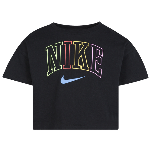 

Girls Preschool Nike Nike Retro Rewind Boxy Top - Girls' Preschool Black/White Size 6X