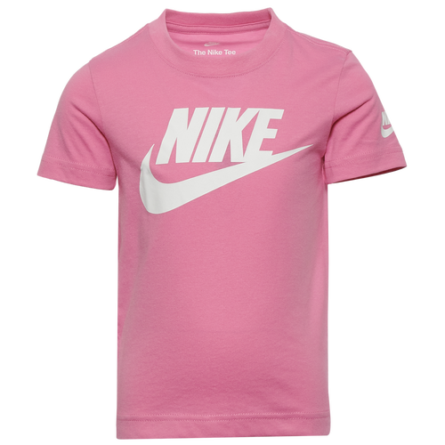 

Girls Preschool Nike Nike Futura Evergreen S/S T-Shirt - Girls' Preschool Magic Flamingo/White Size 6X