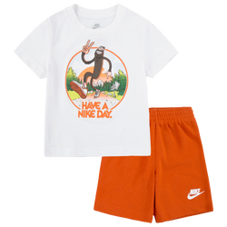 Boys' Toddler - Nike Swooshsquatch Shorts Set - Orange/White