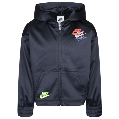 

Girls Preschool Nike Nike Glow Time Jacket - Girls' Preschool Black/White Size 6