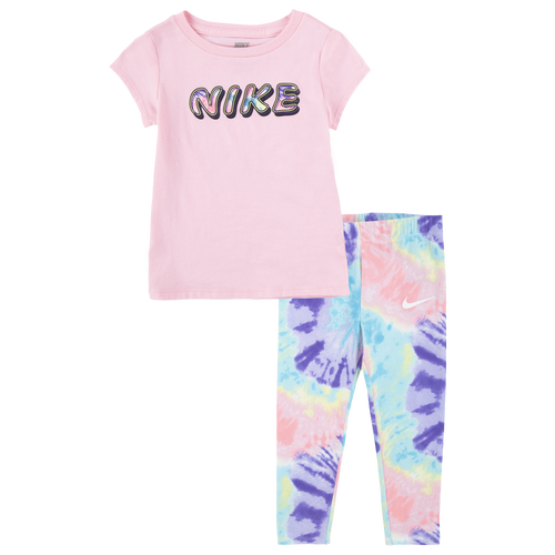 

Girls Nike Nike Tie Dye T-Shirt & Leggings Set - Girls' Toddler Arctic Punch/White Size 3T