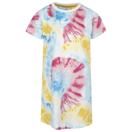 

Nike Girls Nike Tie Dye T-Shirt Dress - Girls' Preschool White/Multi Size 6X