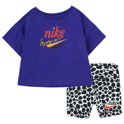 Girls' Infant - Nike Airloom T-Shirt & Bike Shorts - White/Black