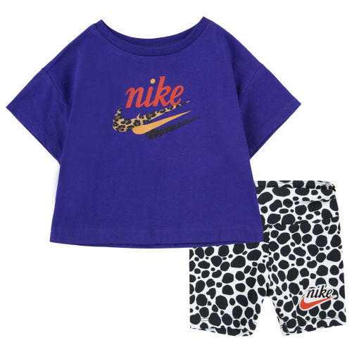 

Girls Infant Nike Nike Airloom T-Shirt & Bike Shorts - Girls' Infant White/Black Size 18MO