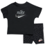 Nike Airloom T-Shirt & Bike Shorts - Girls' Toddler Grey/Black
