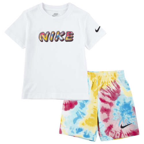 

Boys Nike Nike Tie Dye Club Shorts Set - Boys' Toddler White/Black Size 3T