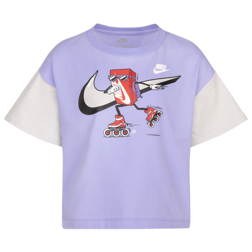 

Girls Preschool Nike Nike Cool After School Graphic T-Shirt - Girls' Preschool Purple/White Size 5