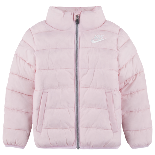 

Girls Nike Nike Mid Weight Down Puffer - Girls' Toddler Pink/White Size 2T