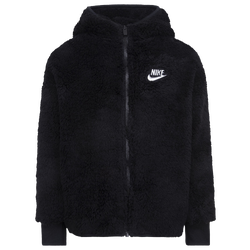 Boys' Preschool - Nike Sherpa Woven Piecing Jacket - White/Black