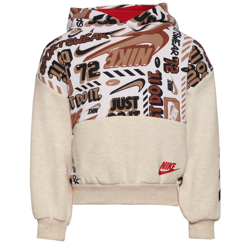 

Boys Preschool Nike Nike All Over Print Fleece Hoodie - Boys' Preschool Beige/Black Size 4