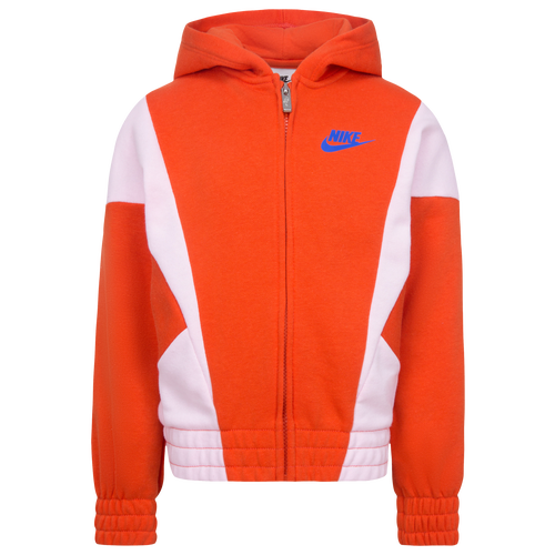 

Nike Girls Nike XO Swoosh Full-Zip Hoodie - Girls' Preschool Red/Blue Size 4