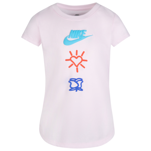

Girls Preschool Nike Nike Love Icon Stack T-Shirt - Girls' Preschool Pink Foam Size 6