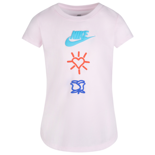 

Girls Preschool Nike Nike Love Icon Stack T-Shirt - Girls' Preschool Pink Foam Size 6X