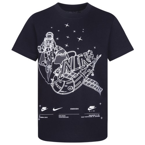 

Boys Preschool Nike Nike Satelite Graphic Short Sleeve T-Shirt - Boys' Preschool White/Black Size 7