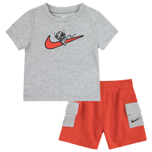 

Boys Infant Nike Nike Short Set - Boys' Infant Gray/Red Size 18MO