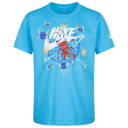 

Boys Preschool Nike Nike Virtual Realanty Short Sleeve T-Shirt - Boys' Preschool Blue/White Size 4