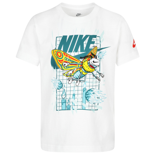 

Boys Preschool Nike Nike Fireball Moth Short Sleeve T-Shirt - Boys' Preschool White/Teal Size 4