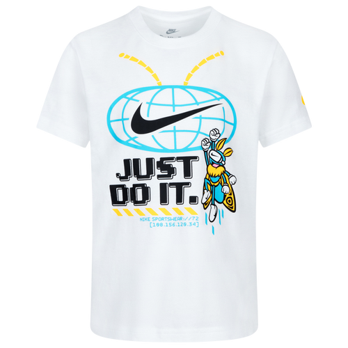 

Boys Preschool Nike Nike Bug Game Start Short Sleeve T-Shirt - Boys' Preschool White/Black Size 4