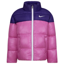 Girls' Preschool - Nike Colorblock Puffer Jacket - Pink/Playful Pink