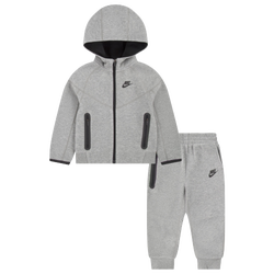 Boys' Toddler - Nike Tech Fleece Hooded Full-Zip Set - Dark Grey Heather/Grey