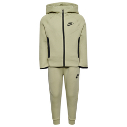 Boys' Preschool - Nike Tech Fleece Hooded Full-Zip Set - Olive Aura/Black