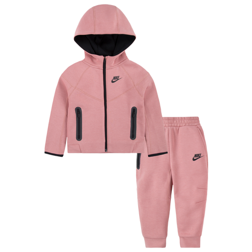 

Nike Boys Nike Tech Fleece Hooded Full-Zip Set - Boys' Toddler Red Stardust/Pink Size 4T