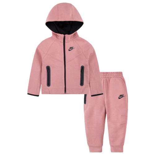 

Nike Boys Nike Tech Fleece Hooded Full-Zip Set - Boys' Toddler Red Stardust/Pink Size 2T