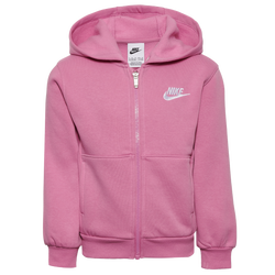 Girls' Preschool - Nike NSW Club Fleece Full Zip - Magic Flamingo/White