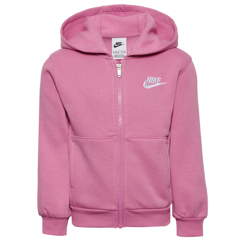 

Girls Preschool Nike Nike NSW Club Fleece Full Zip - Girls' Preschool Magic Flamingo/White Size 5