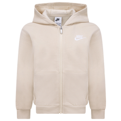 Boys' Preschool - Nike NSW Club Fleece Full Zip - White/Sanddrift