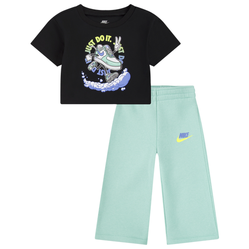 

Nike Girls Nike NSW Best Foot Forward Wide Leg Pants Set - Girls' Infant Emerald Rise/Emerald Rise Size 12MO