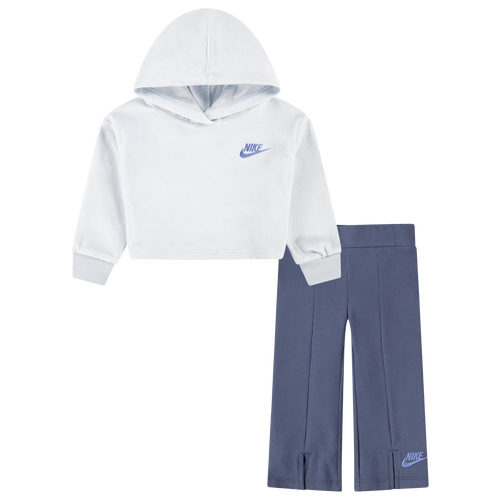 

Girls Infant Nike Nike Home Swoosh Home Hoodie Set - Girls' Infant Difussed Blue/White Size 24MO