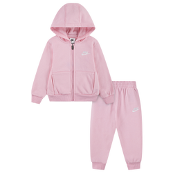 Girls' Toddler - Nike NSW Club Fleece  T-Shirt Set - Medium Soft Pink/White