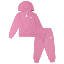 Girls' Toddler - Nike NSW Club Fleece  T-Shirt Set - Magic Flamingo/White