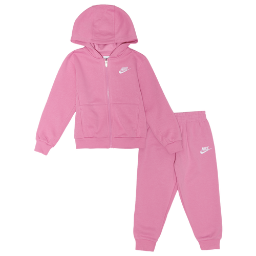 

Girls Nike Nike NSW Club Fleece T-Shirt Set - Girls' Toddler Magic Flamingo/White Size 2T