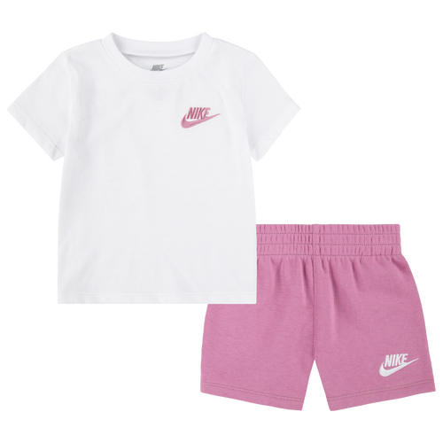 Nike Boys Infant   Club Lbr Knit Shorts Set In White/magic Flamingo