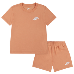Girls' Toddler - Nike LBR Knit Shirt Set - Apricot/White