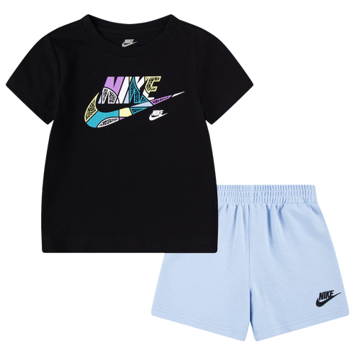 Nike Little Boys Logo Crewneck T-shirt & Shorts Set In Psychic Blue