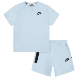 Boys' Preschool - Nike Tech Fleece T-Shirt And Shorts Set - Glacier Blue/Glacier Blue