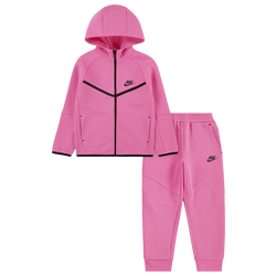 Girls' Toddler - Nike Tech Fleece Full-Zip Set - Playful Pink/Black
