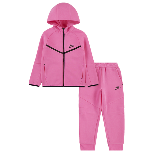 Nike Girls   Tech Fleece Full-zip Set In Pink